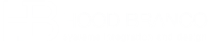 Hood Branco logo, company logo, white text